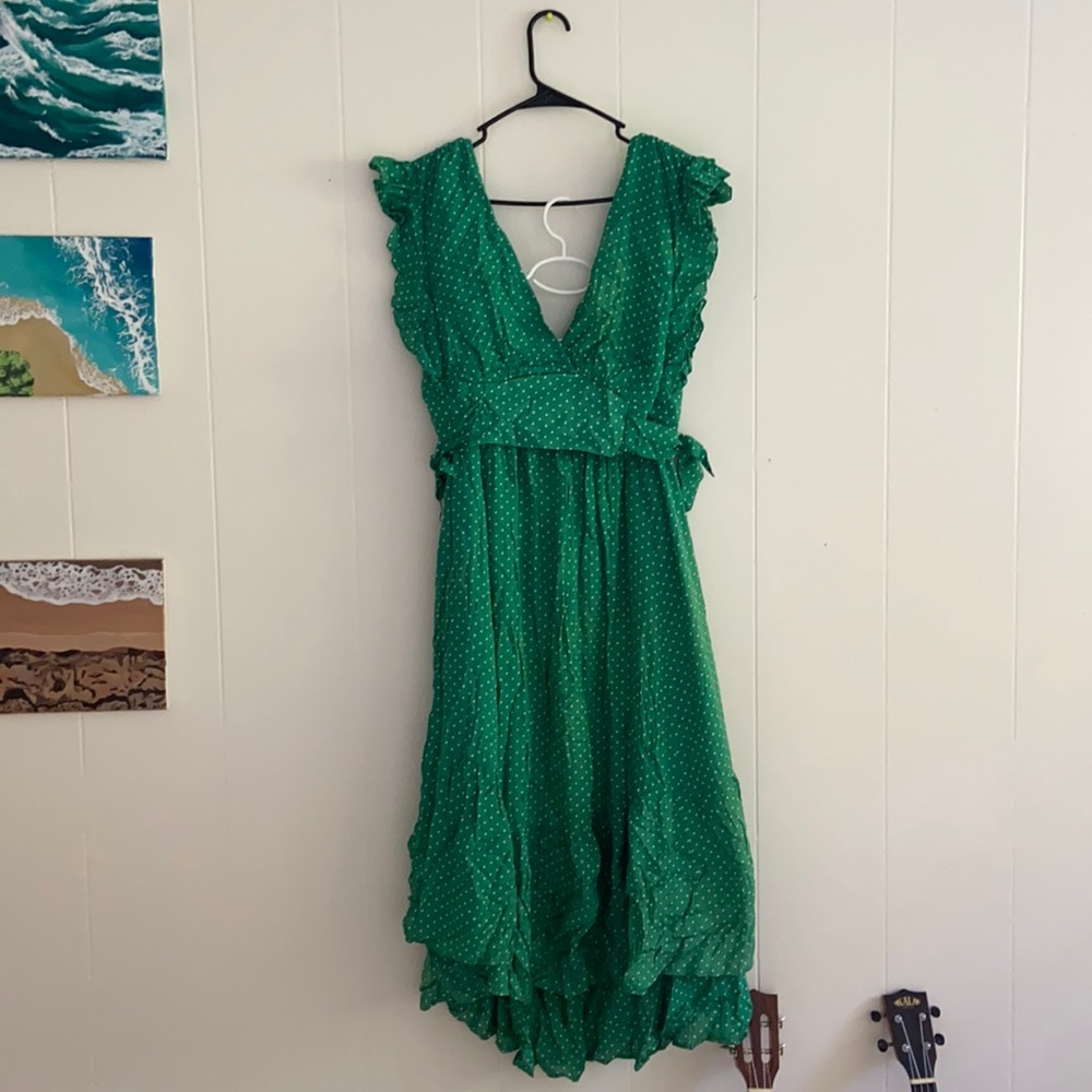 Free People Blouse & Skirt Set. Emerald Green, M